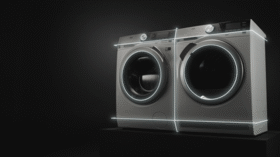 Une animation montrant les caractéristiques esthétiques complémentaires des nouveaux lave-linge et sèche-linge
