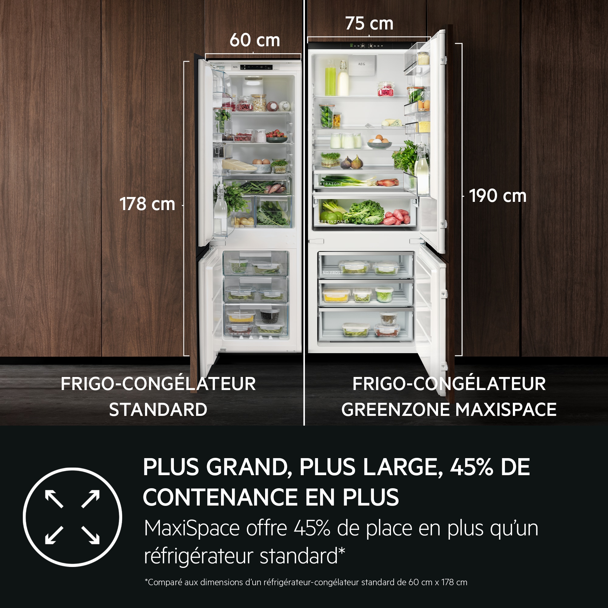 AEG - Réfrigérateur-congélateur encastrable - NSC7P751DS