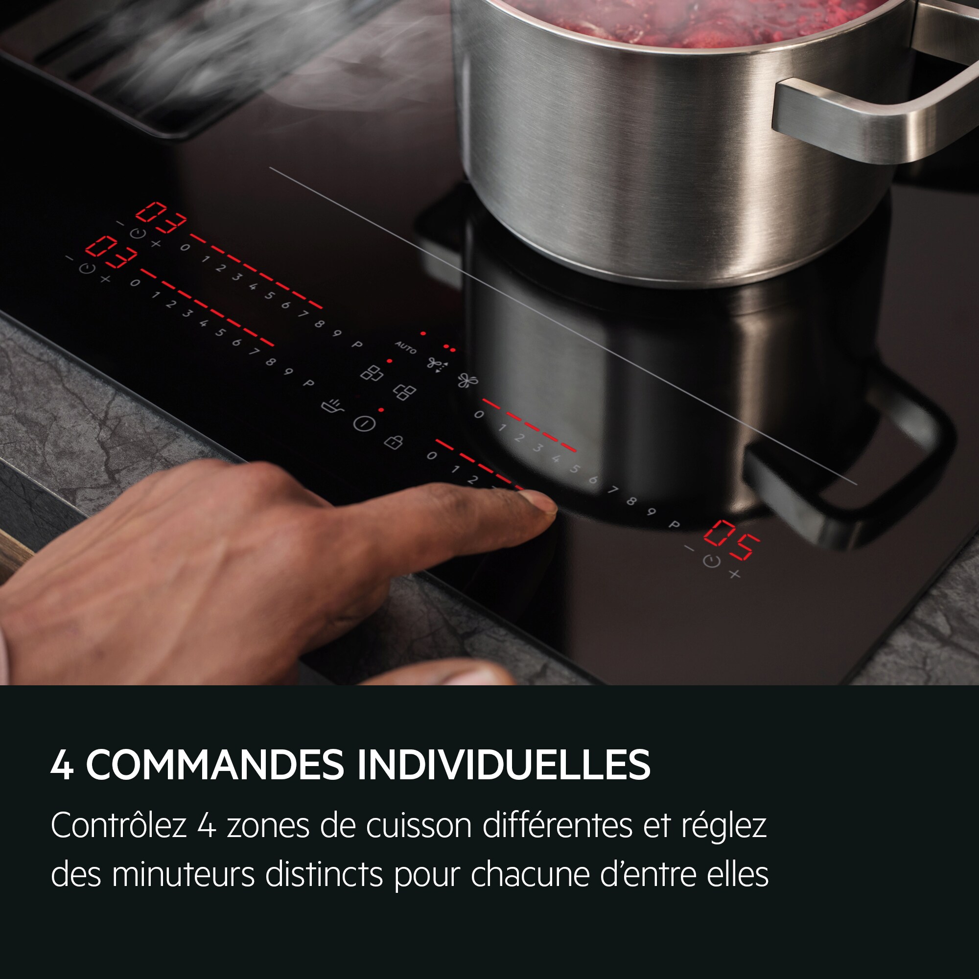 AEG - Plaque induction aspirante - TH84CC23CB