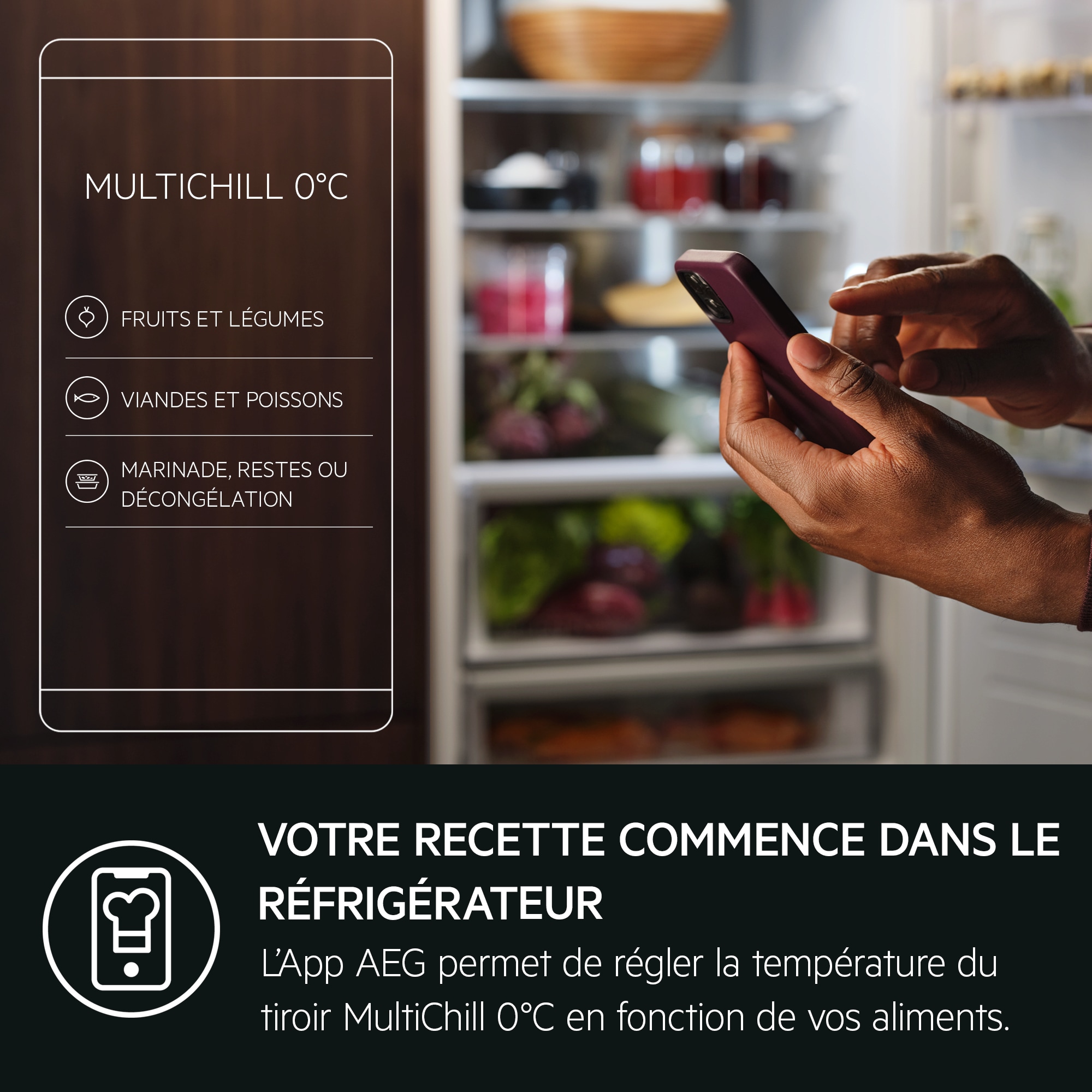 AEG - Réfrigérateur-congélateur encastrable - TSC9V181BS